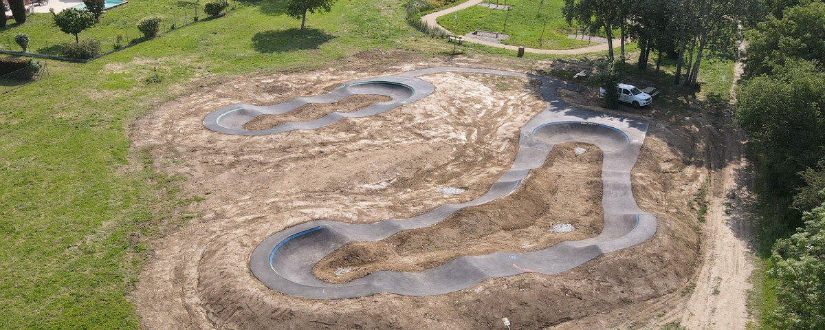 Photo drone de la pumptrack de Labastide St Georges by E2S Company